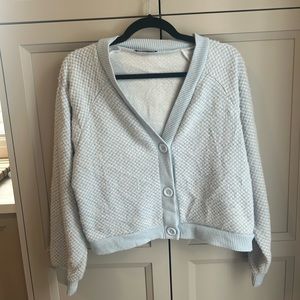 Soft light blue and white Zara Cardigan